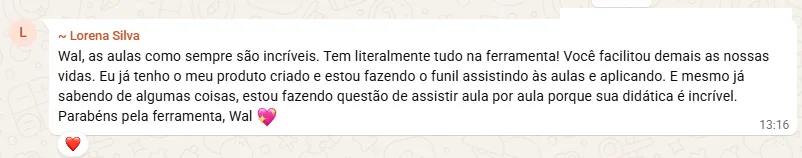 Depoimento de aluna