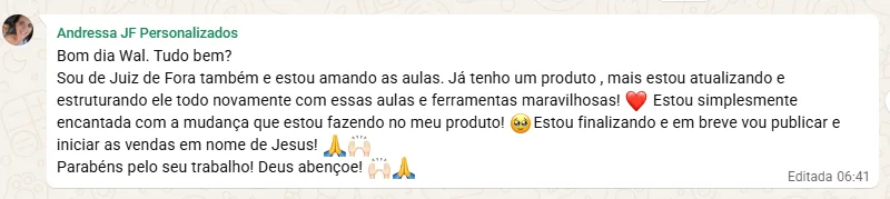 Depoimento de aluna