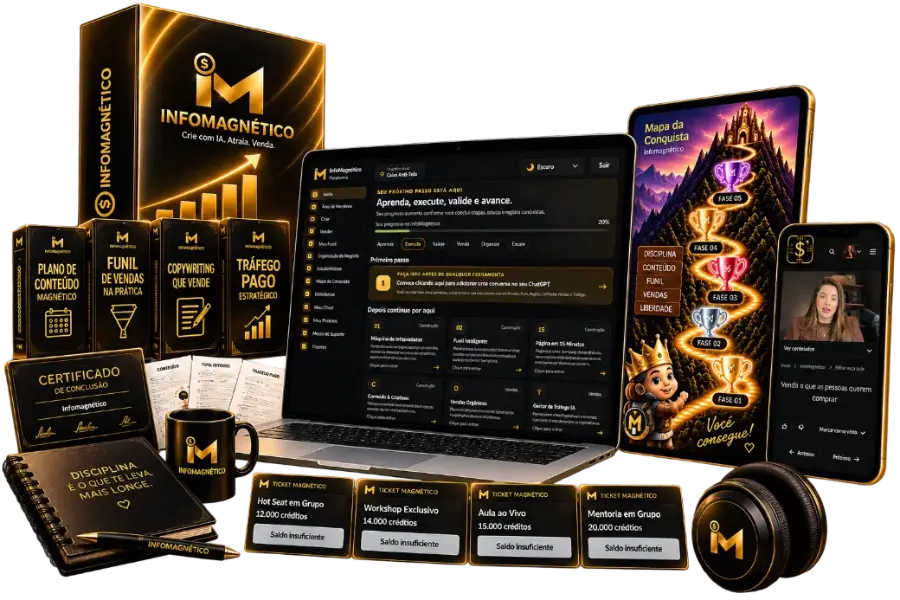 Mockup do InfoMagnético (celular + app)